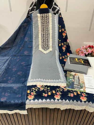 Cross stitch unstitched suit 2225