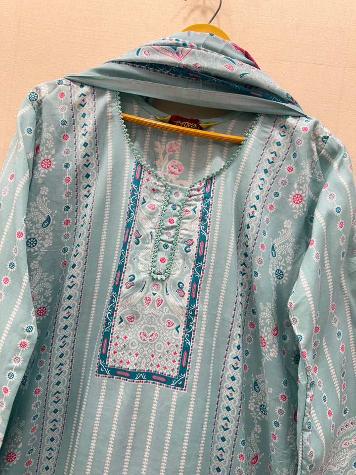 Semi cotton printed suits