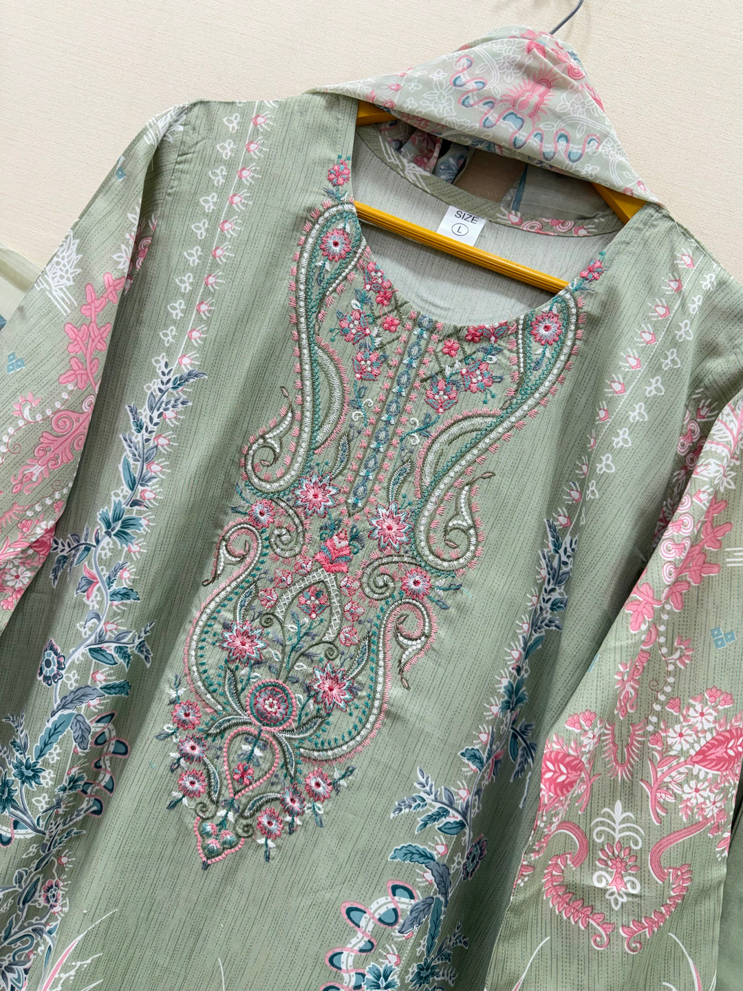 Semi cotton embroidered suits