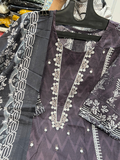 Cotton Embroidered Suit 1326