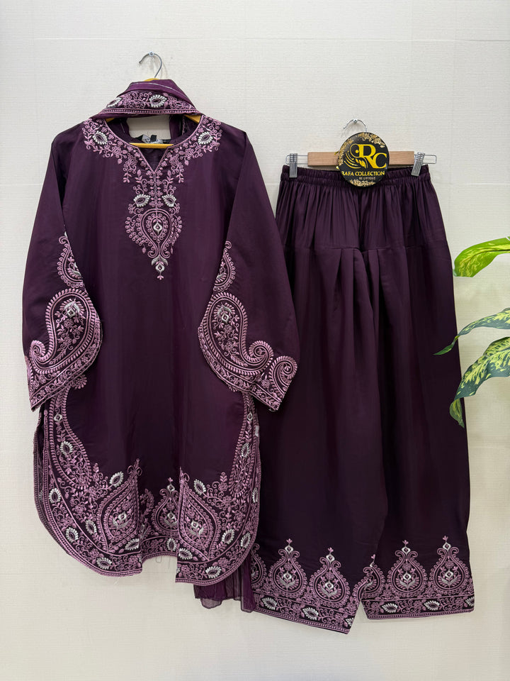 Embroided farshi suits