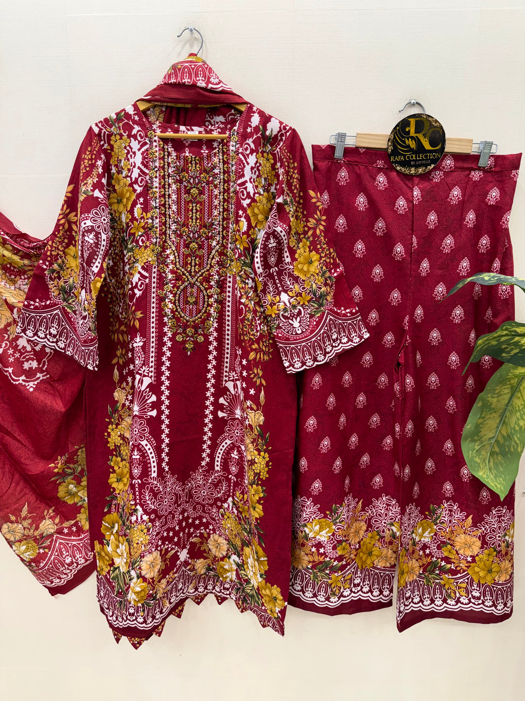 Semi cotton embroidered suits