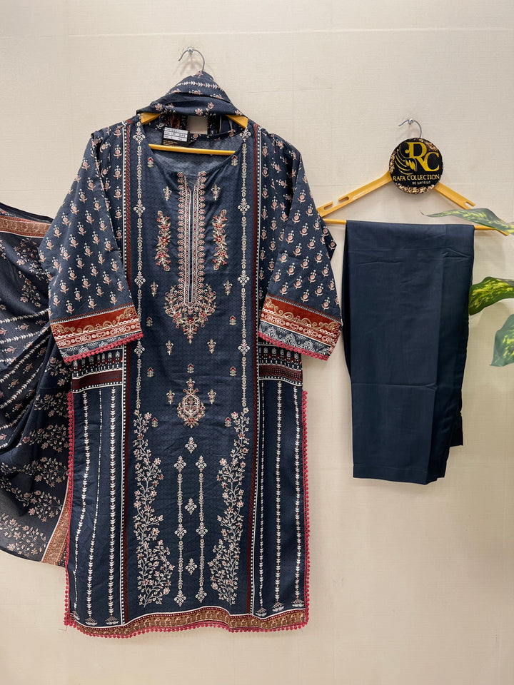 Semi Cotton embroidered suits