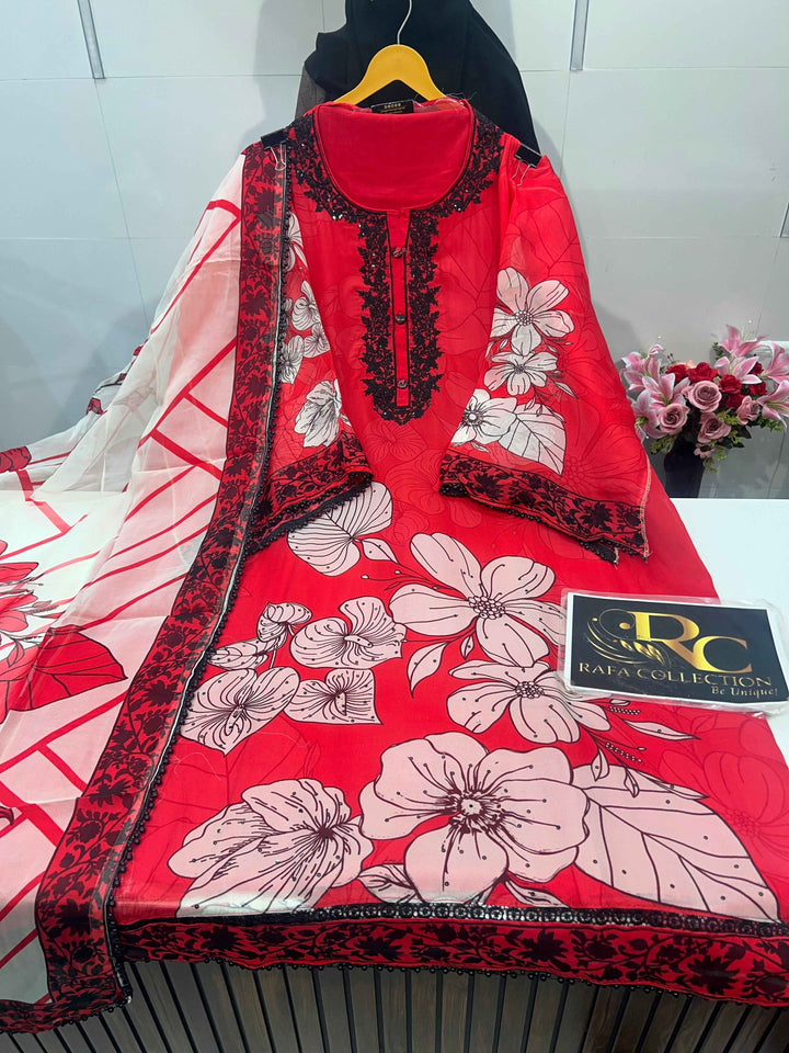 Organza handwork suits