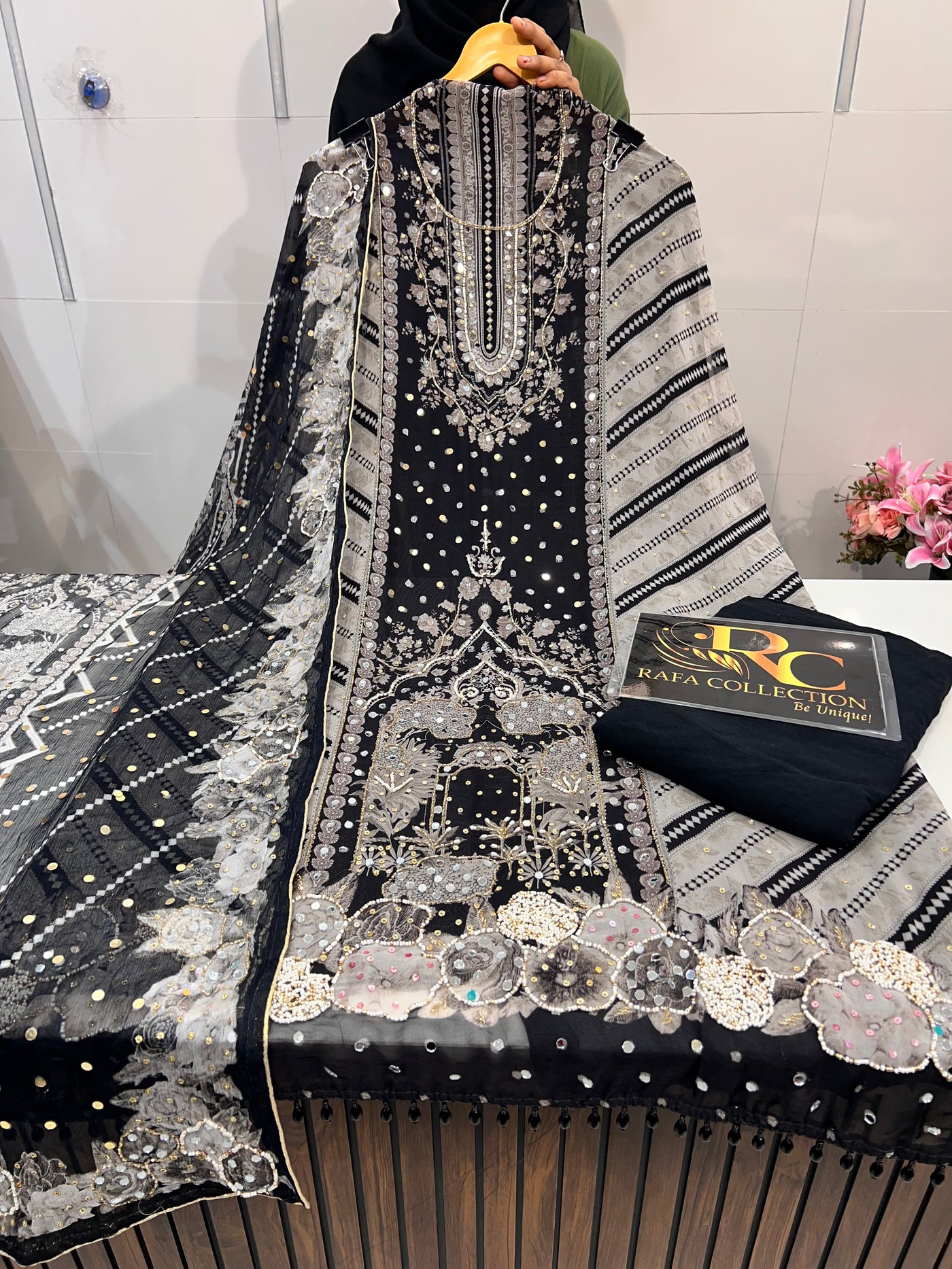 Organza handwork suits 2258