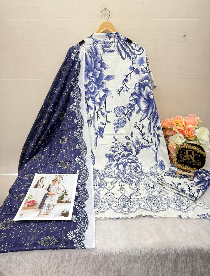 Cotton printed unstitched suits