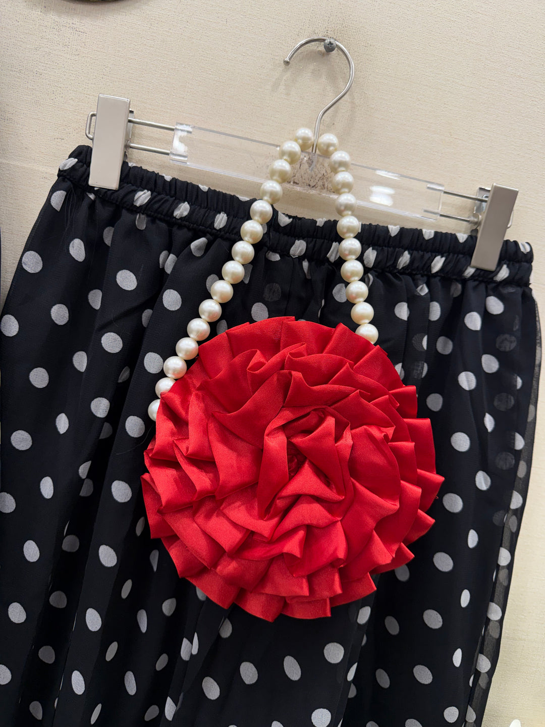 Polka dot 3d flower suits