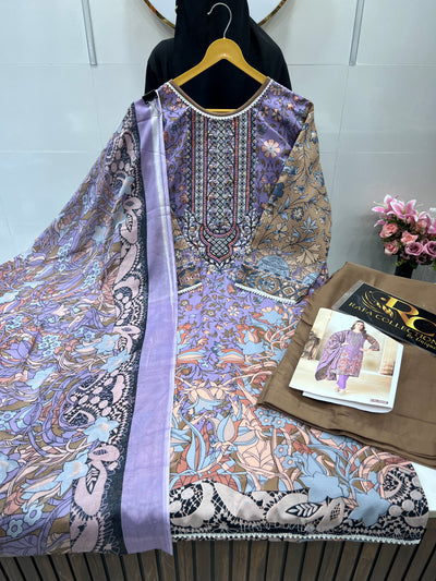 Semi Cotton embroided suits 2115