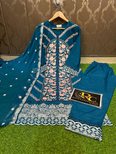 Embroided Kurti Pant Set 1065