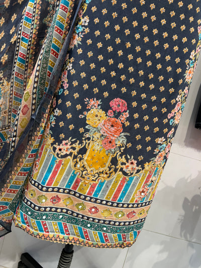 Pure Muslin Unstitched Suits 2375