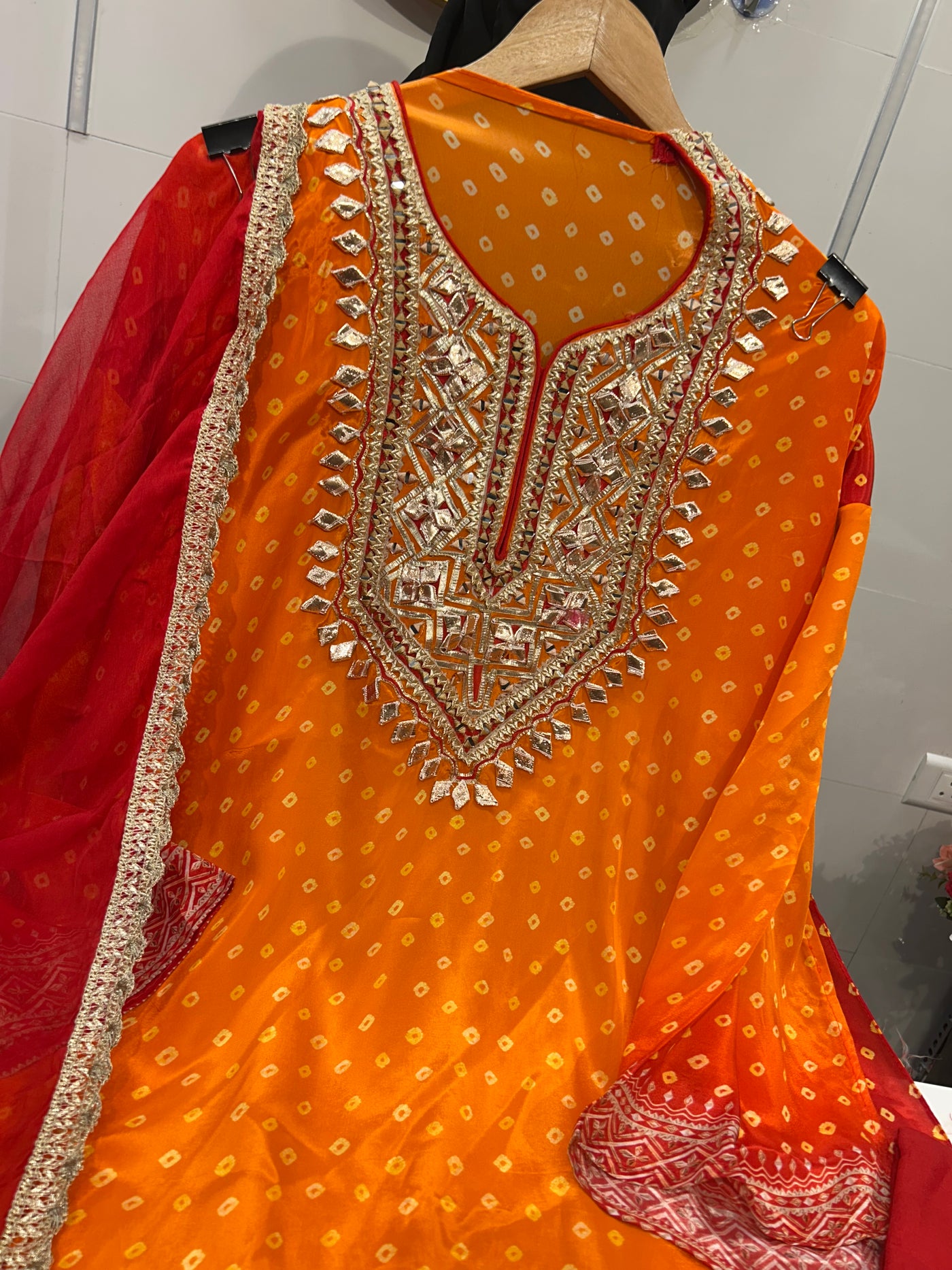 Bandhani gotta work suit 1985