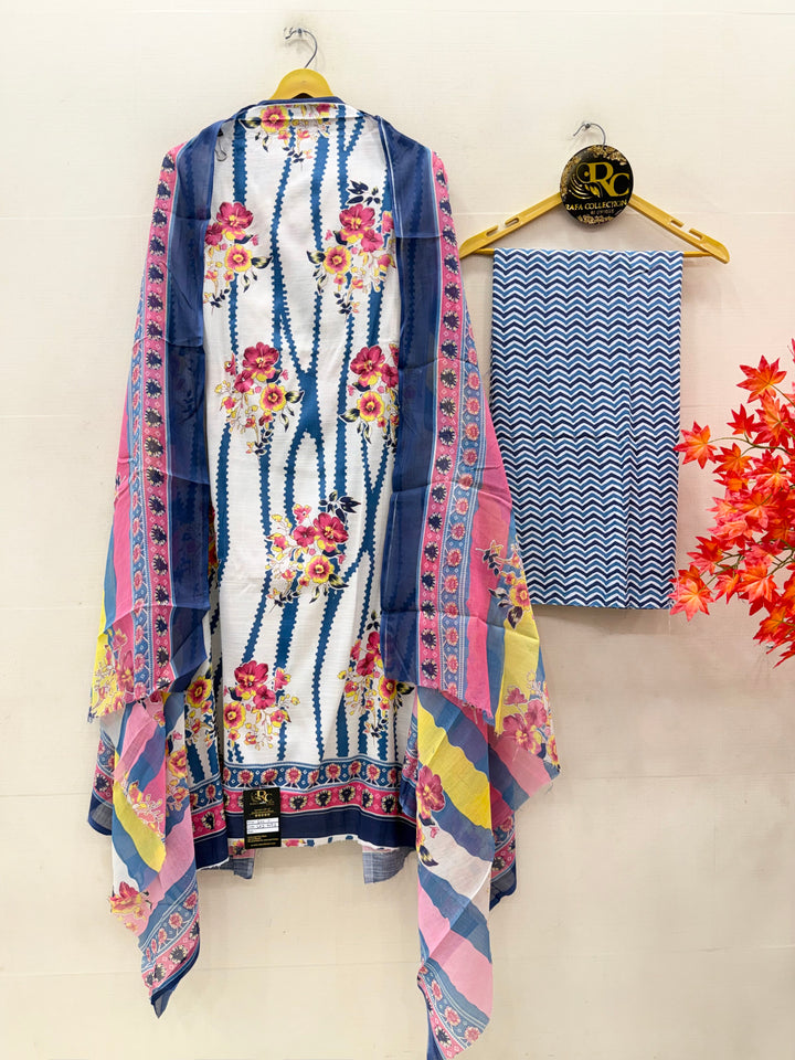 Semi Cotton Unstitched Suits
