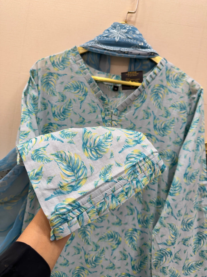 Cotton embroided suits