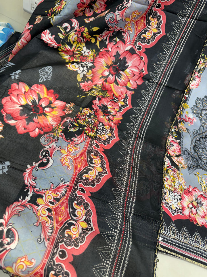 Printed unstitched suits 087