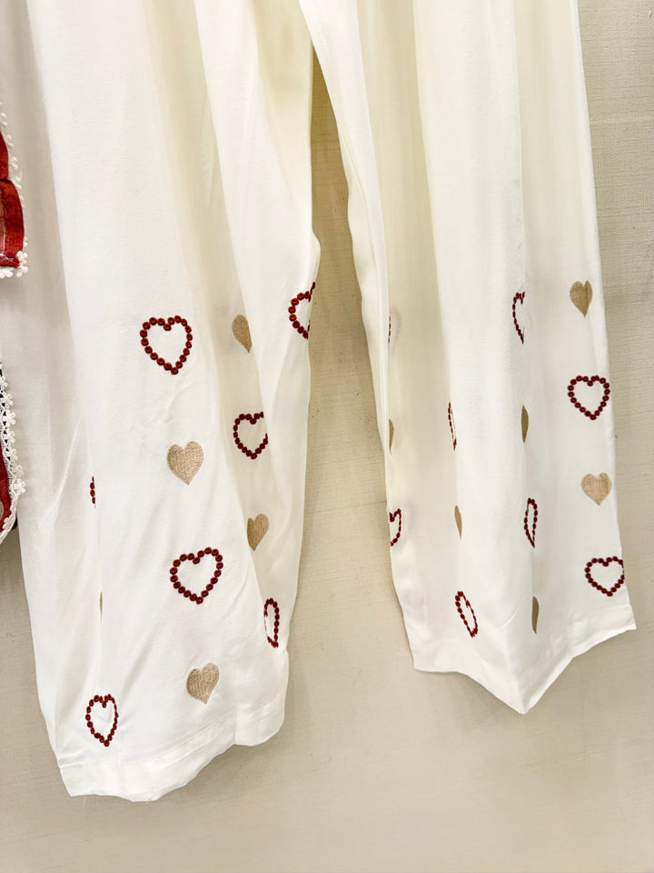 Viral Heart Embroidered Suits