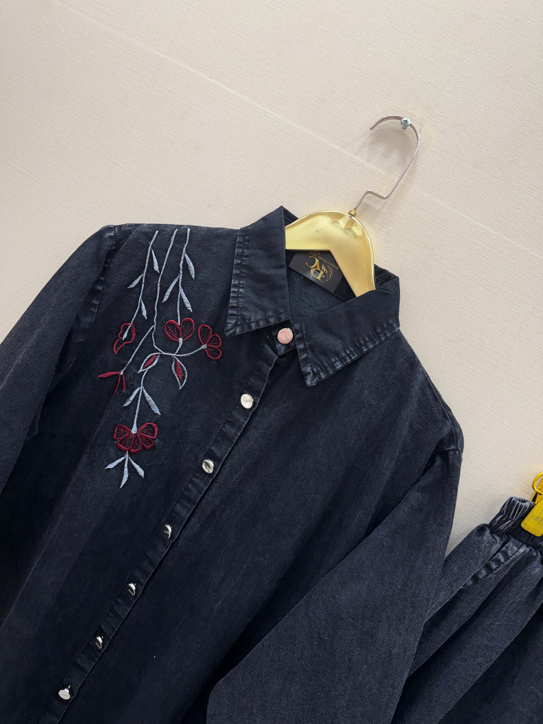 Denim embroidered co-ord sets