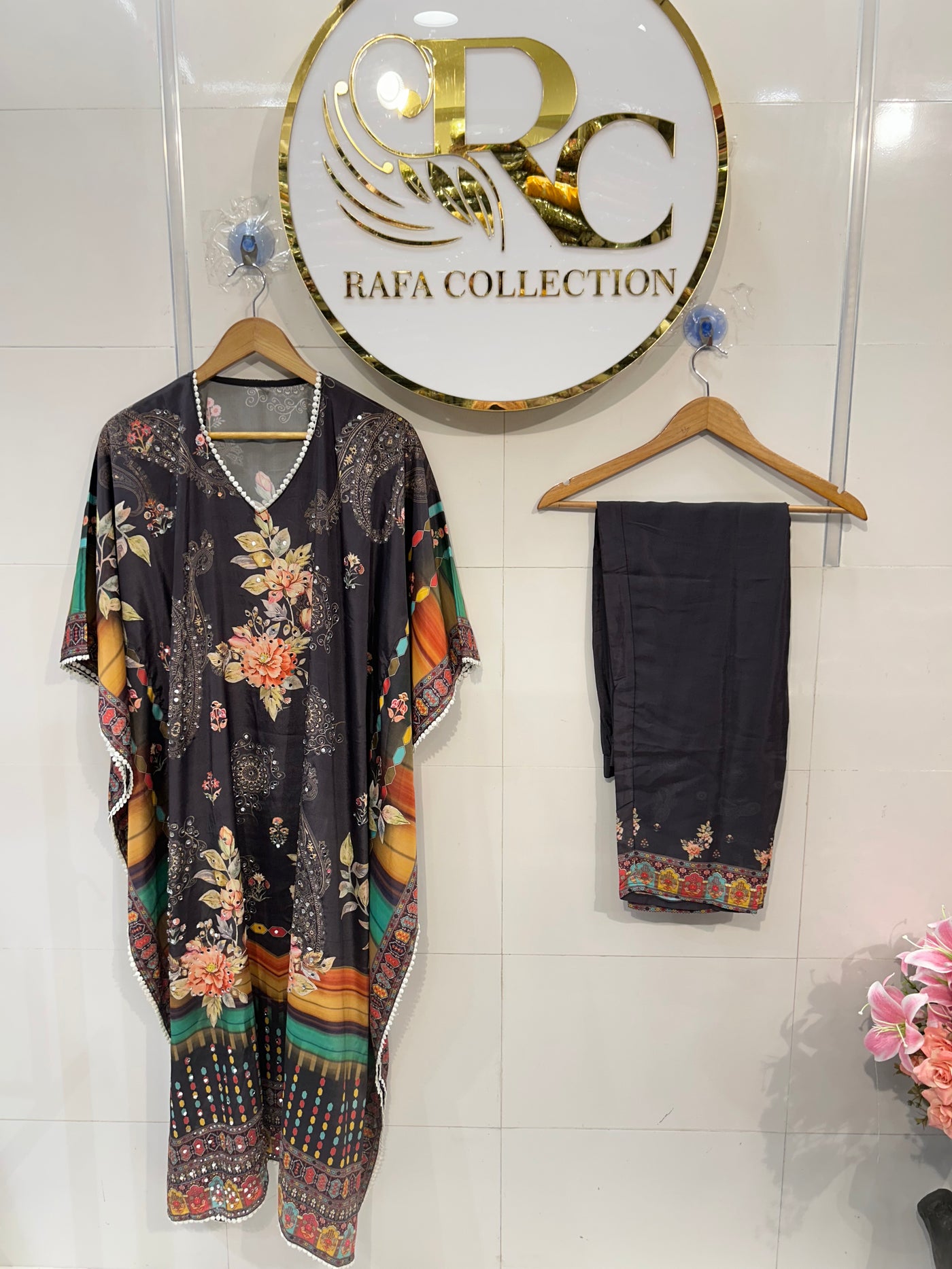 Mirror Work Kaftan Set