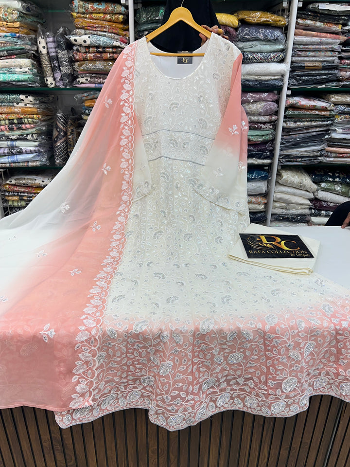 Semi stitch wedding gown 17395