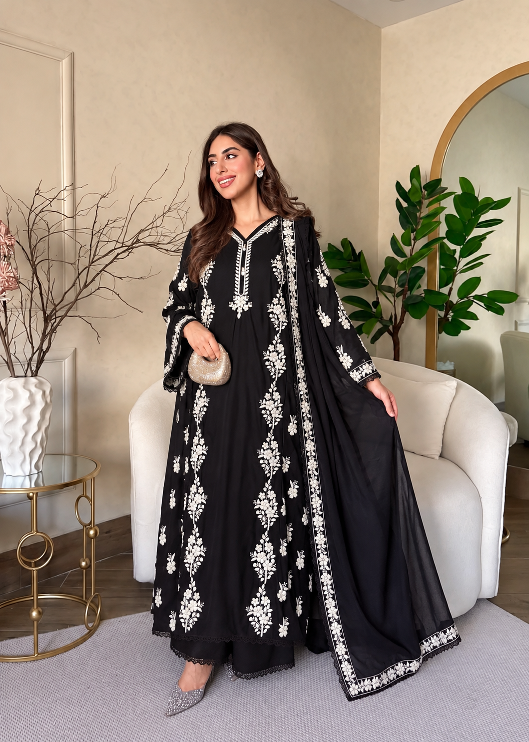 Lucknawi Long kaftan Suits