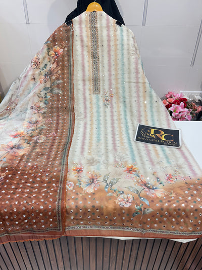 MIRROR WORK ORGANZA SUIT 1714