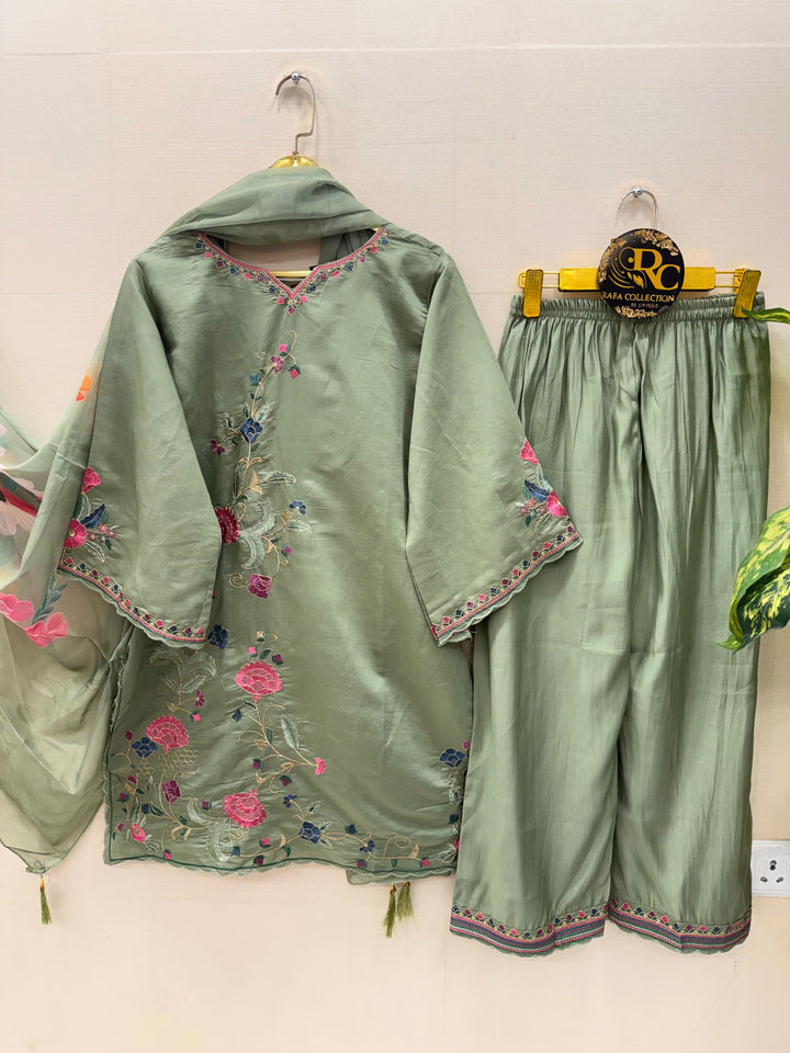 Cotton embroidered suits