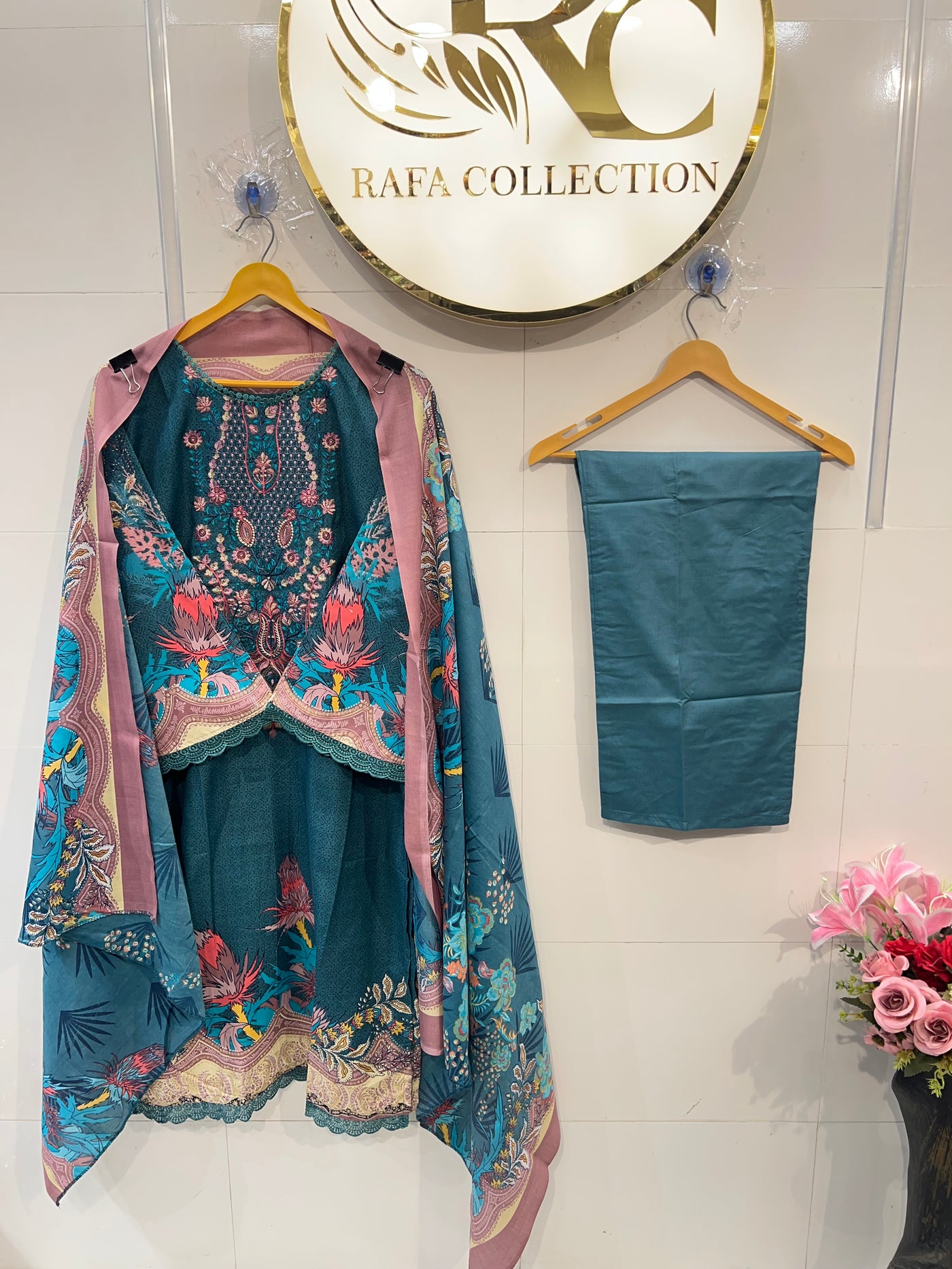 Semi cotton kurti pant suits 2150