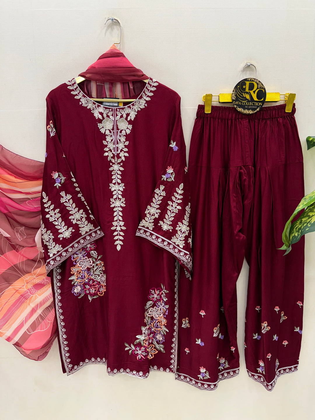 Embroidered Farshi Salwar suits