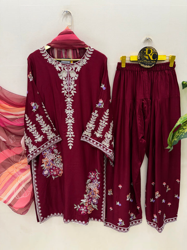 Embroidered Farshi Salwar suits