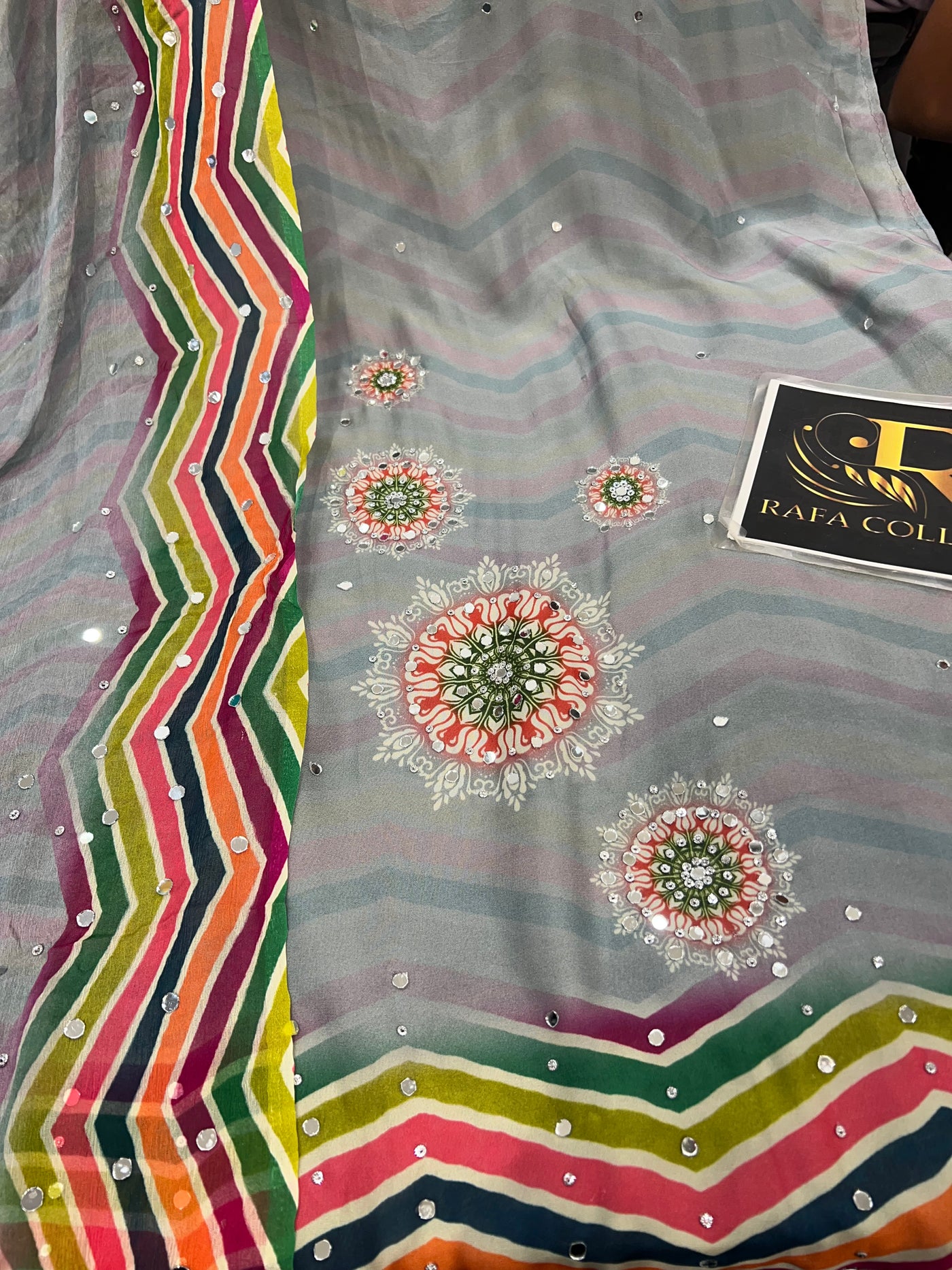 Mirror Work Unstitched Suit 1777