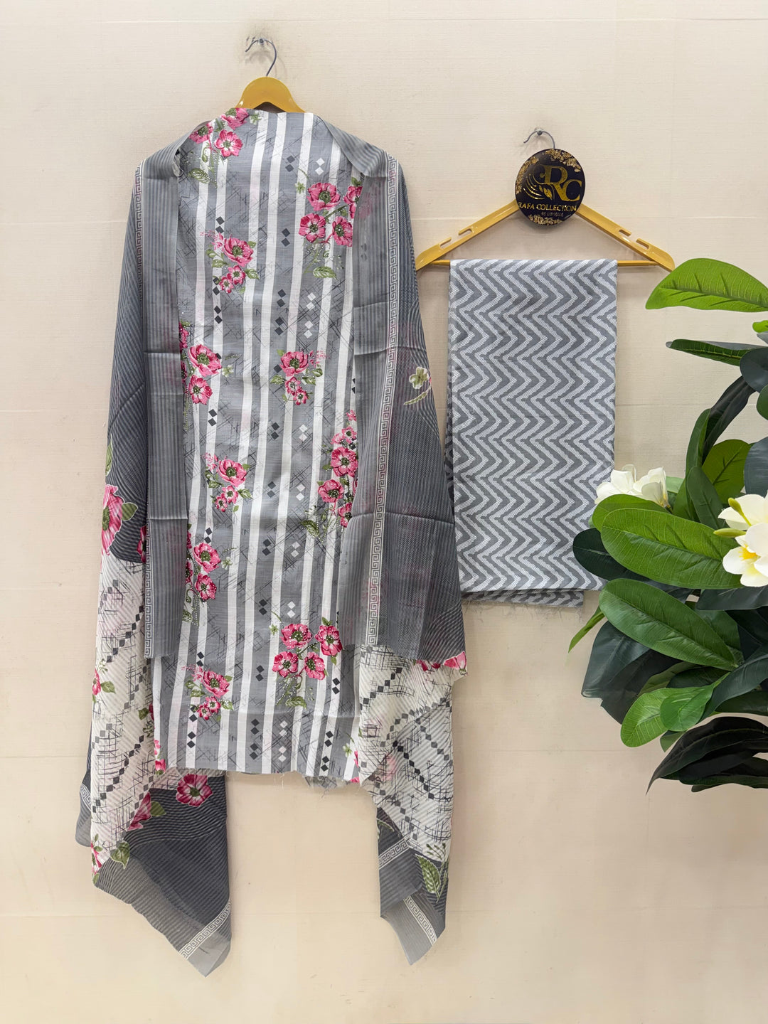 Semi Cotton Unstitched Suits