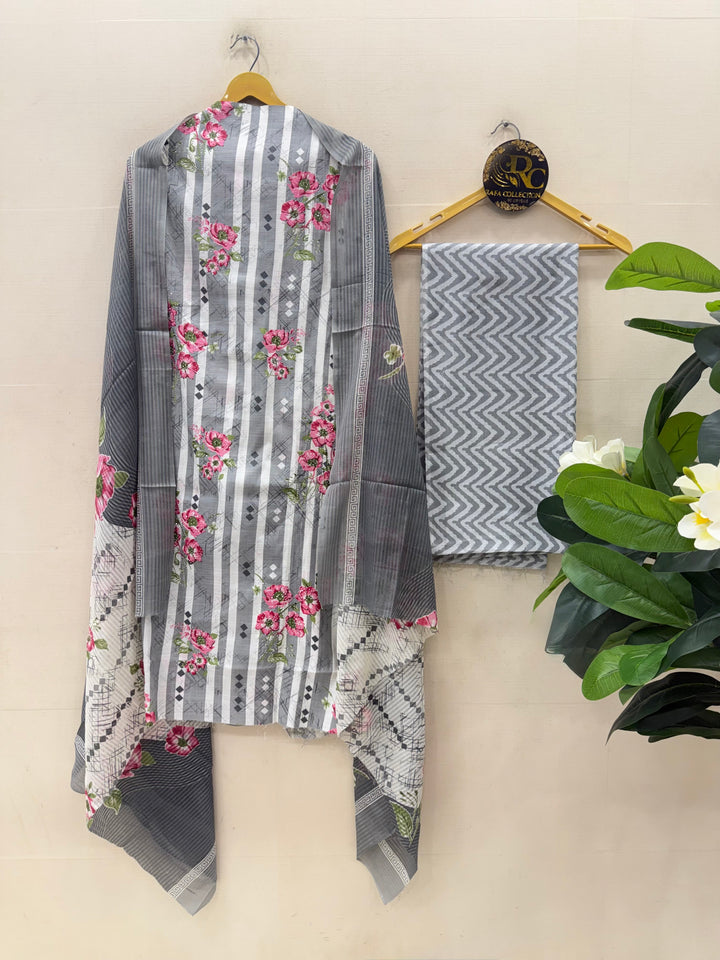 Semi Cotton Unstitched Suits