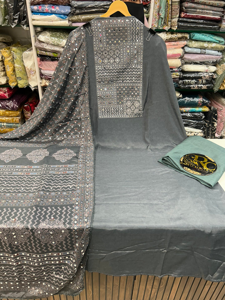 Mirrorwork unstitched suits