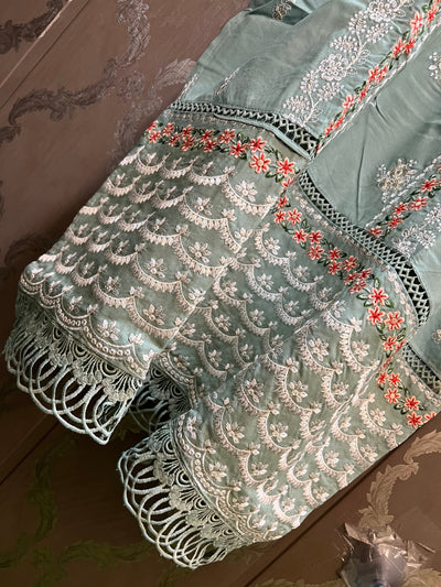 Embroided kurti pant suit 530