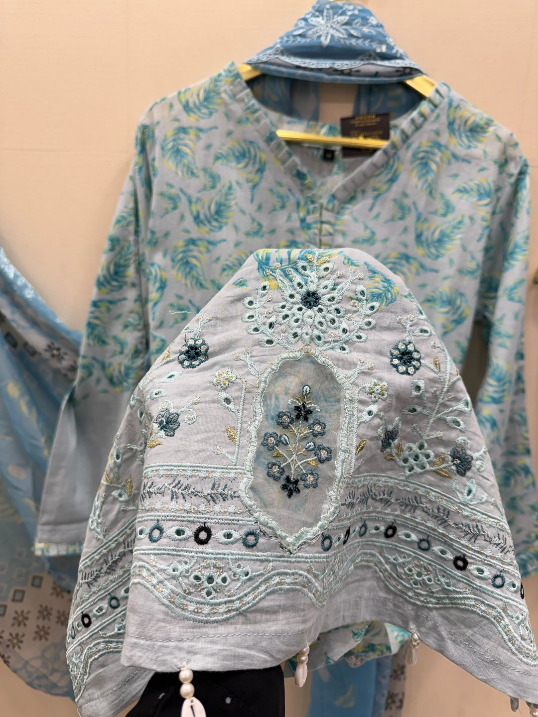 Cotton embroided suits