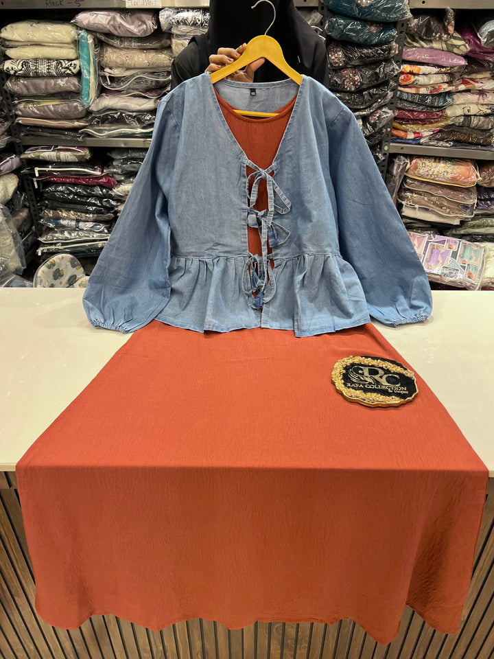 Denim 2 piece dresses