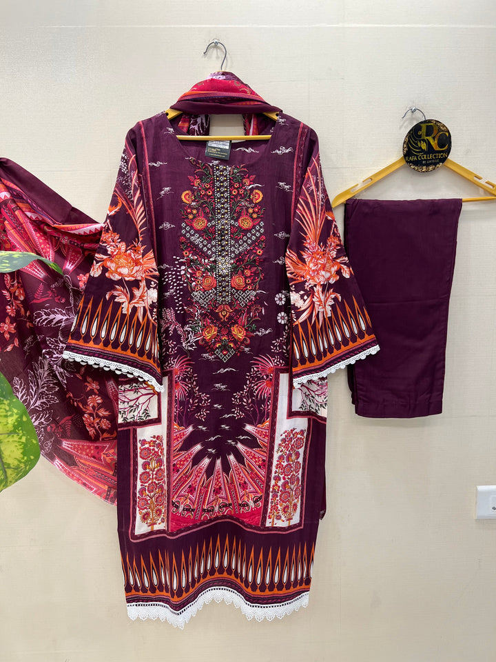 Cotton Embroidered Suits