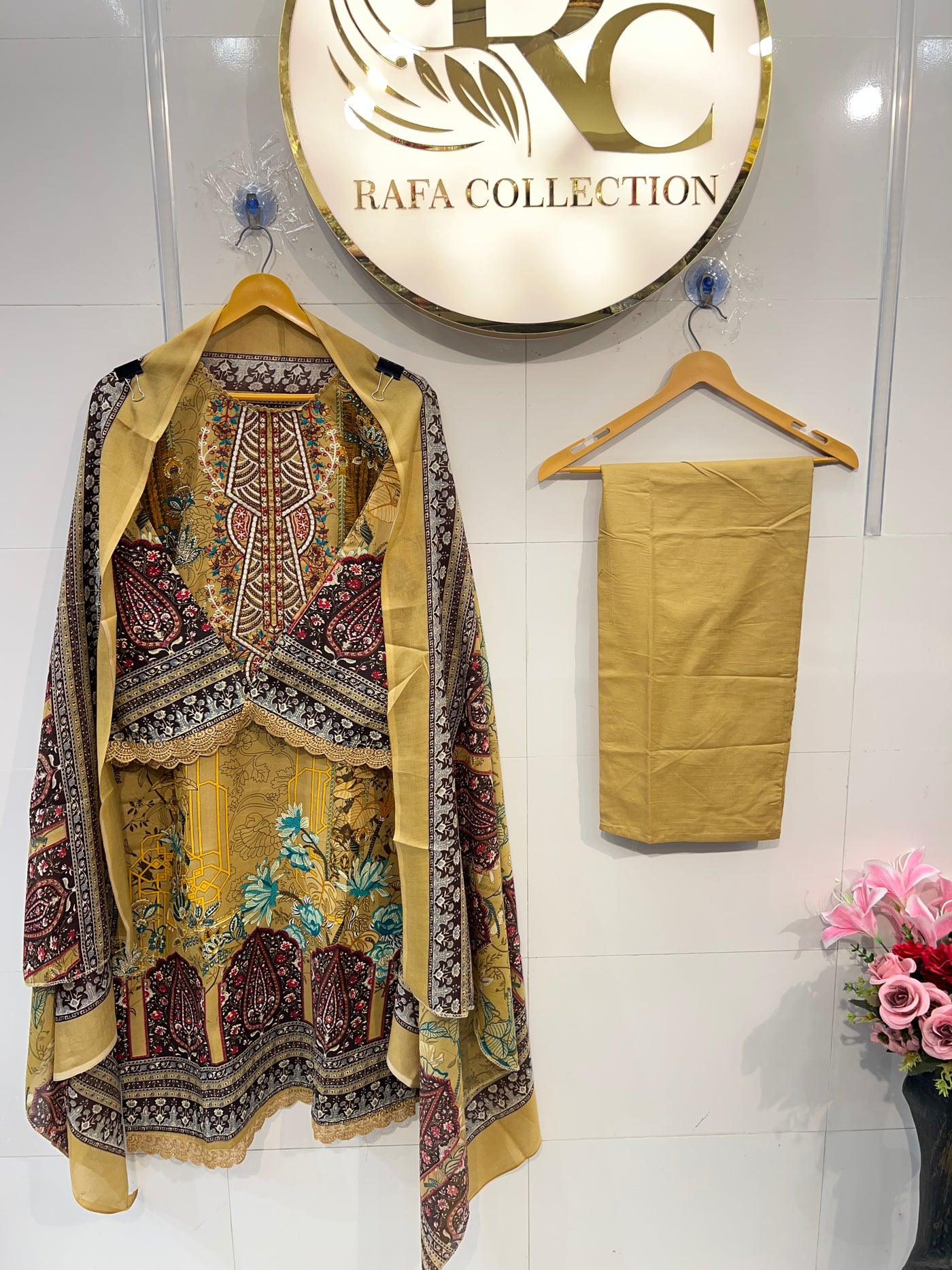 Semi cotton kurti pant suits 2150