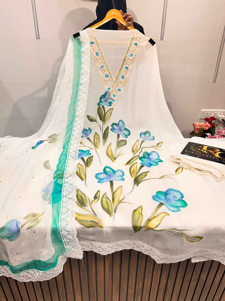 Organza handwork suits  2143