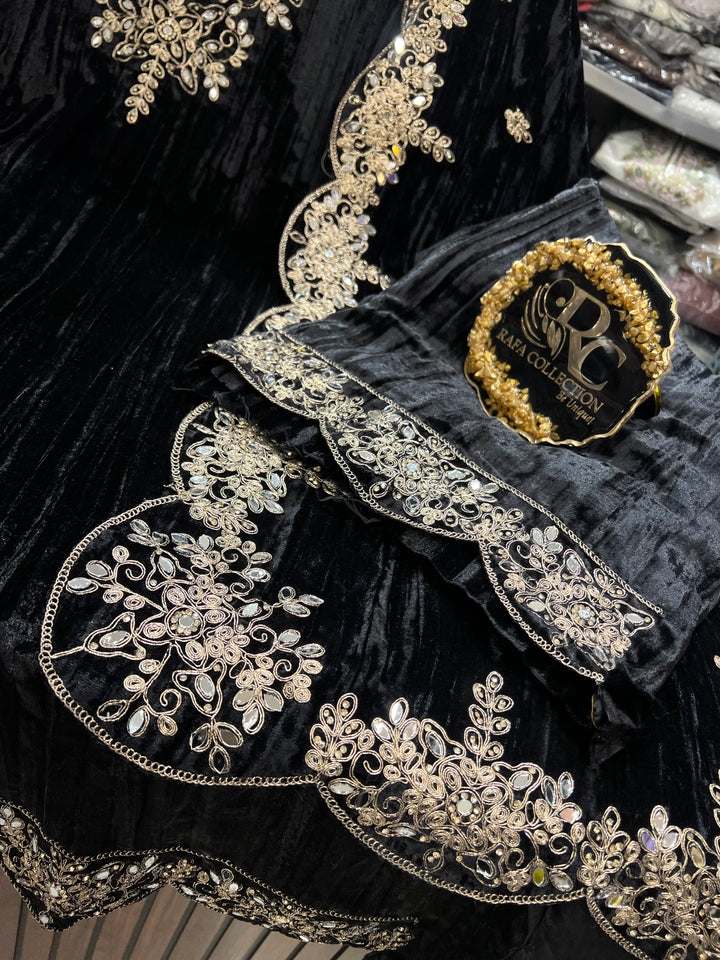 Crush Velvet unstitched suits 2903
