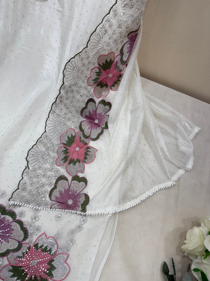 Organza unstitched Suit