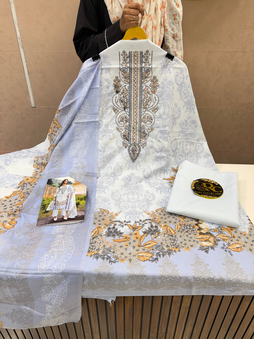 Cotton Embroidered Suit