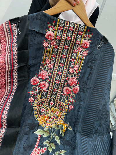 Semi Cotton embroided suit 1541