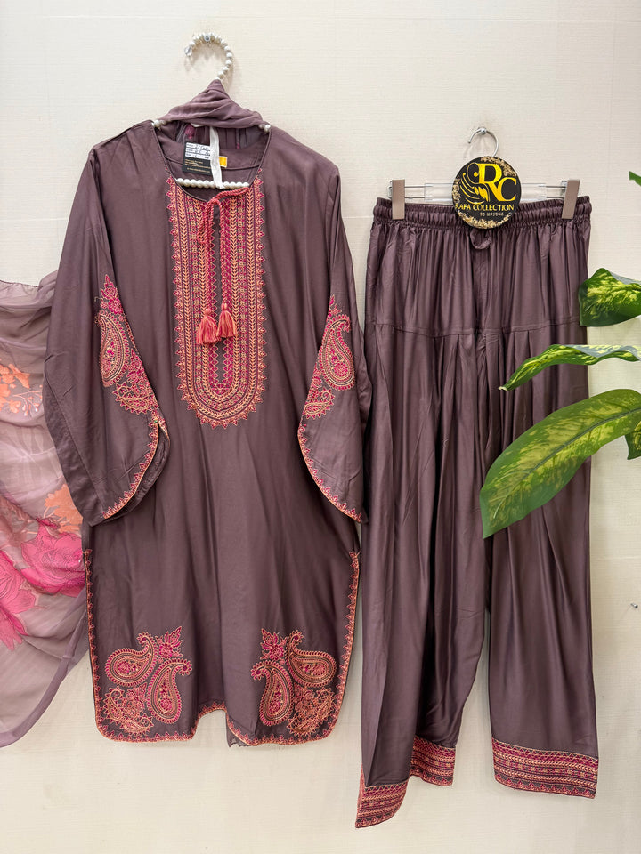 Multi embroidered Farshi Salwar suits