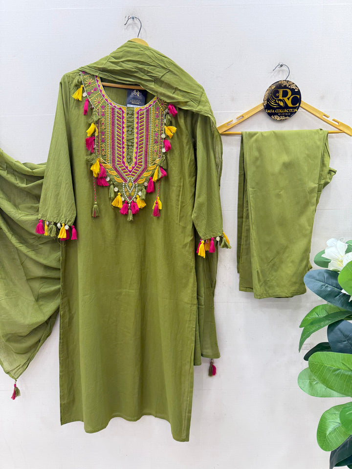 Embroidered cotton Suit
