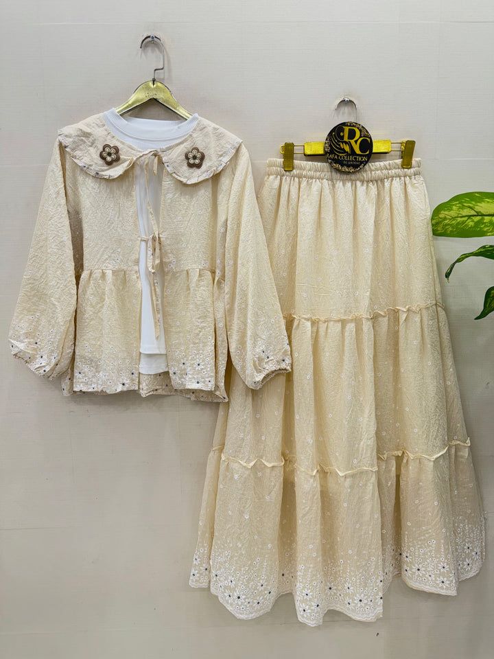 Crinkle skirt sets