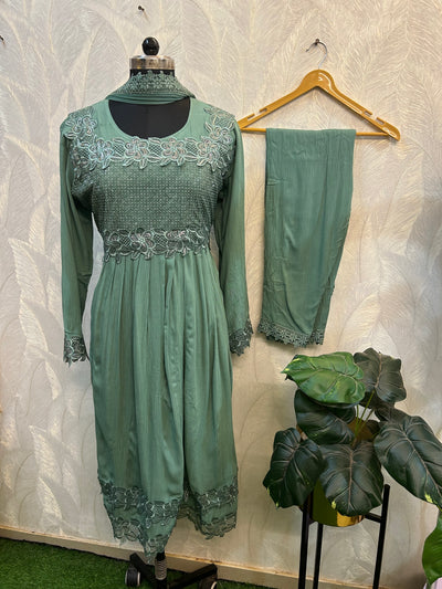 Crinkle peplum set 1139
