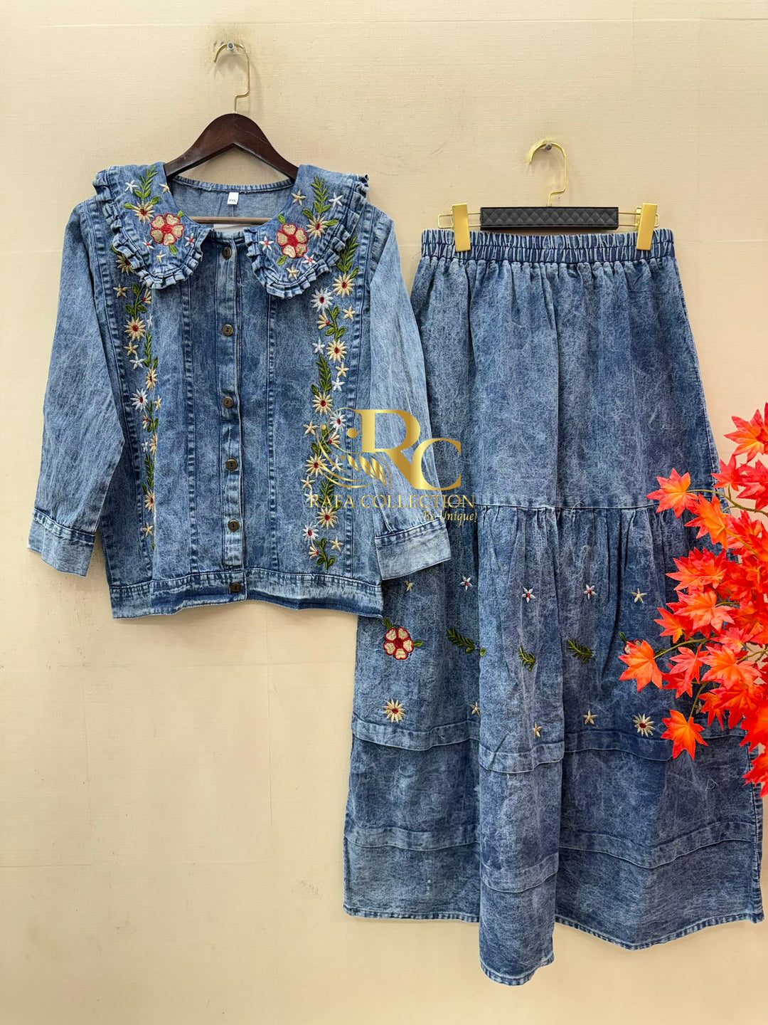 Denim skirts sets