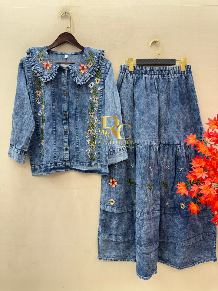 Denim skirts sets