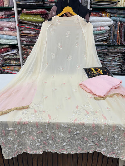 Glass organza Handwork Suits 1970