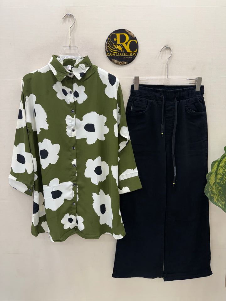Korean denim cargo Sets